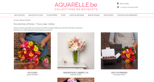 image de la page des réductions de la boutique Aquarelle Belgique