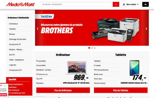 image du rayon ordinateur sur Media Markt