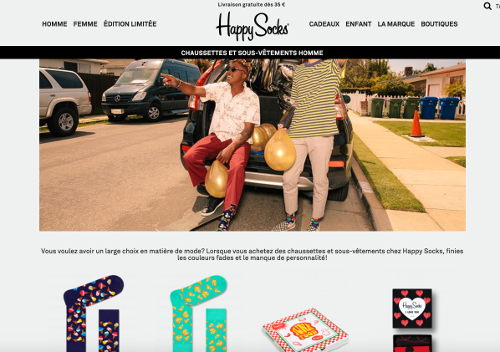 image de la nouvelle collection Happy Socks sur le site en ligne