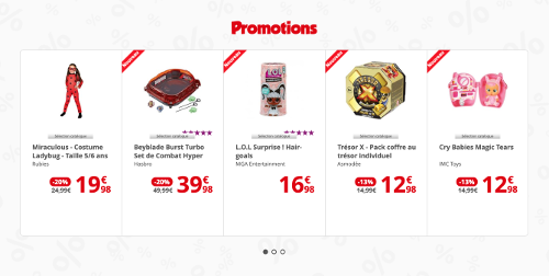 image du rayon promotions sur maxitoys.Be
