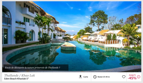 image d'un hôtel de rêve en Thaïlande à 45% de réduction sur voyage-prive.be