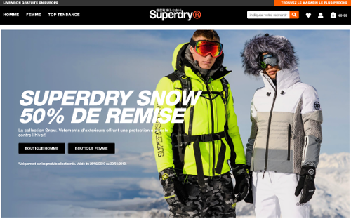 image du site superdry belgique