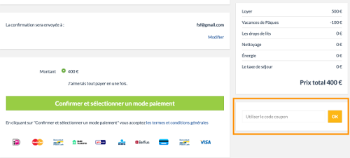 image de l'encadré "code promo" sur holidaysuites.be
