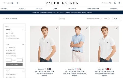 image du rayon polo sur ralphlauren.be