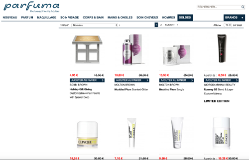 image du rayon en promotion de parfuma.com