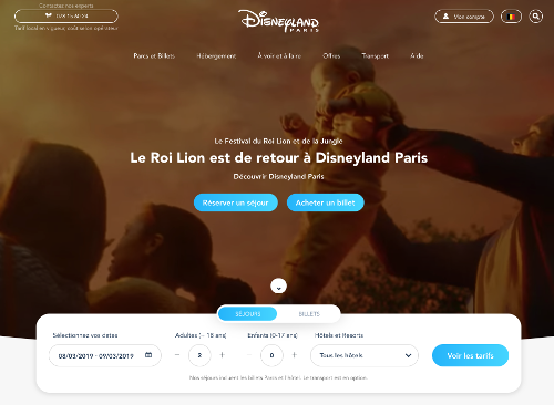 site disneylandparis.com pour acheter des tickets d'entrée